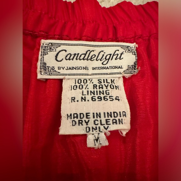 VTG Candlelight by Jainson's International 100% Silk  Red Dress 80s Glam Size M - Picture 9 of 11